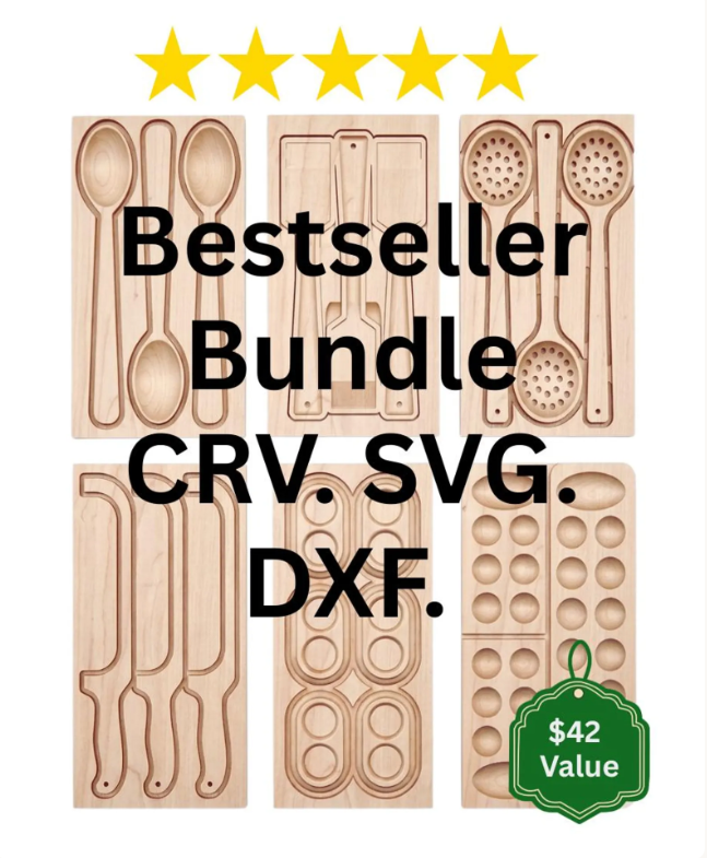 CNC Files Bundle/ Kitchen Utensils/ Games/ Vcarve, Aspire, CRV.