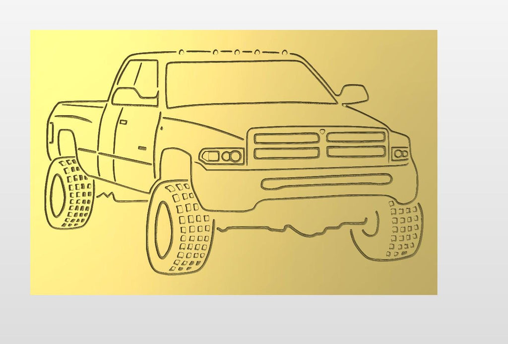 Digital files for a ram truck inlay cutting board with design plan already created