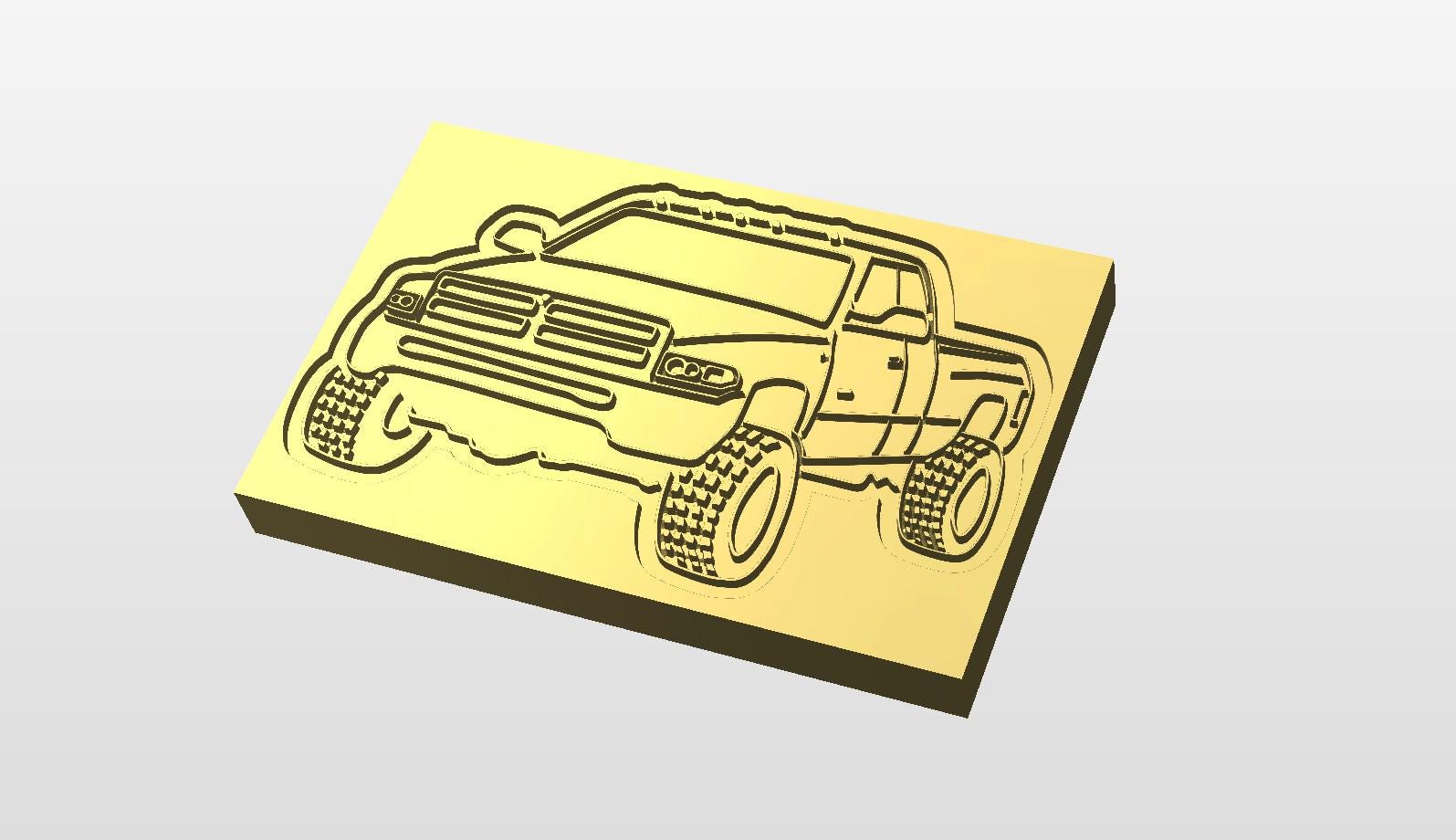 Digital files for a ram truck inlay cutting board with design plan already created