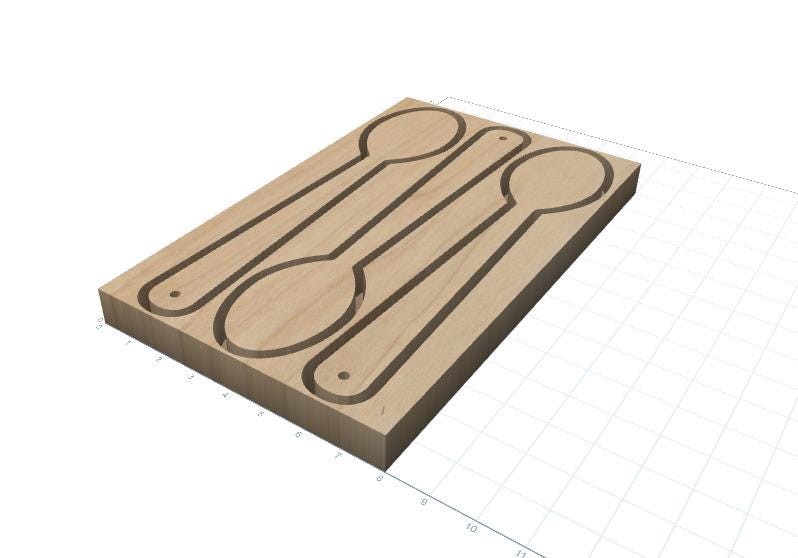 Spoon CRV. File for CNC Router, Easy One-Side Cut Toolpath