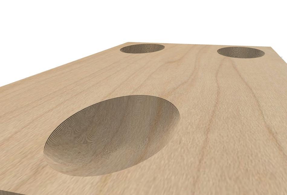 Spoon CRV. File for CNC Router, Easy One-Side Cut Toolpath