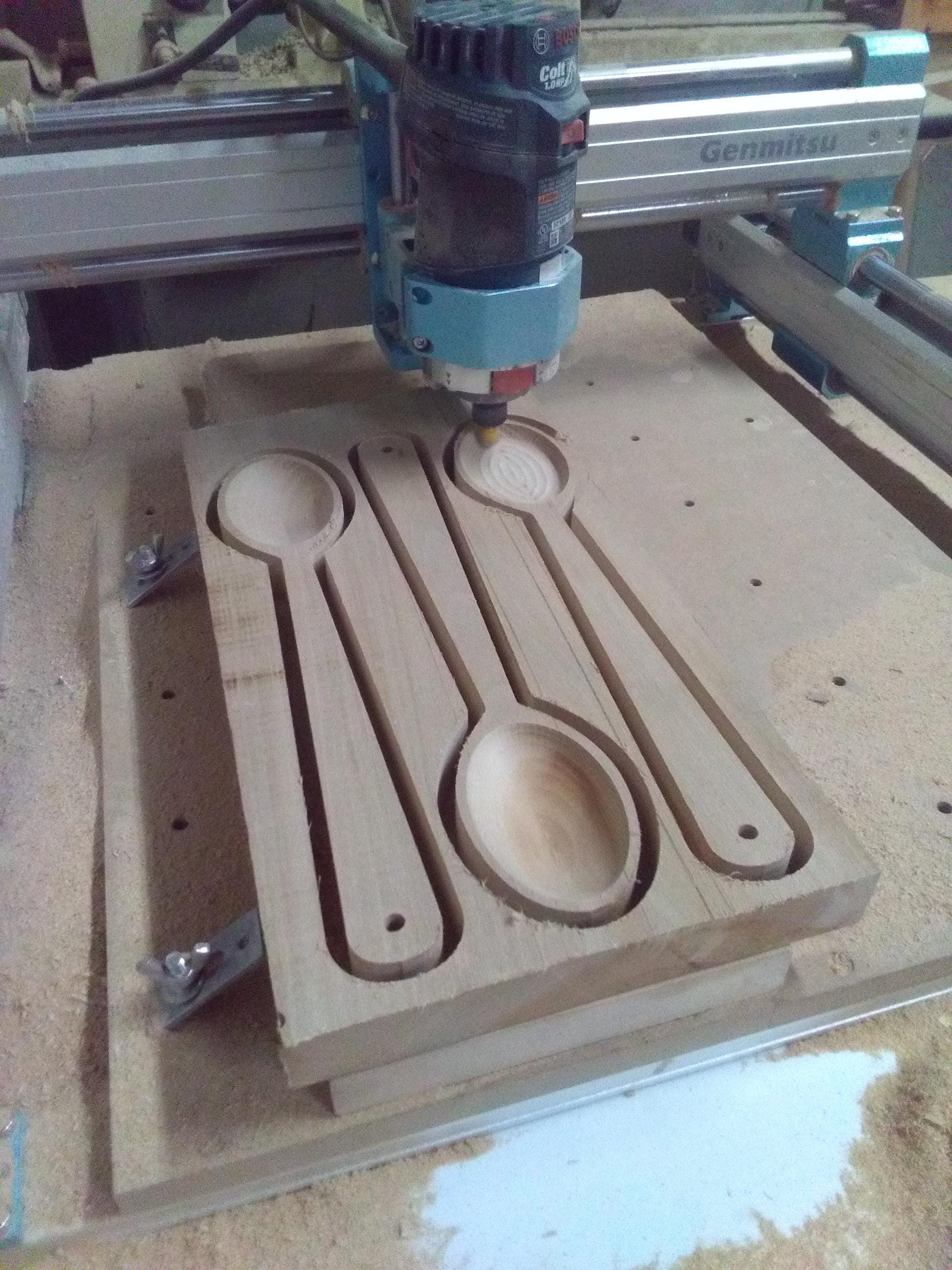 Spoon CRV. File for CNC Router, Easy One-Side Cut Toolpath