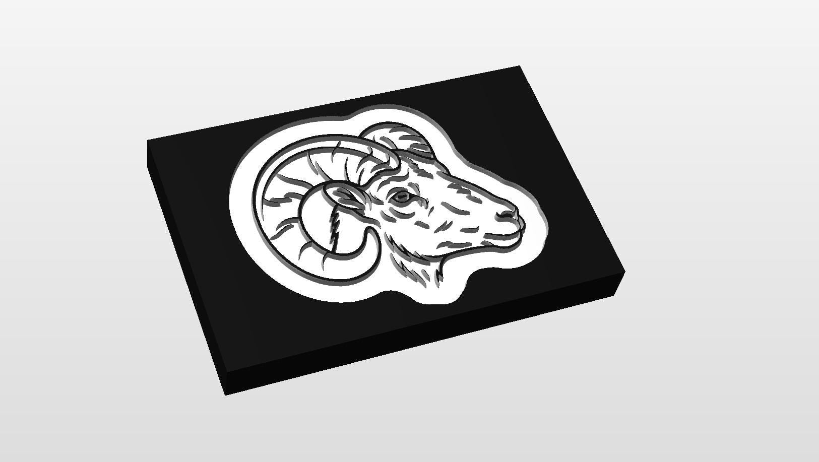 Bighorn Sheep Inlay CNC File for Cutting Board | VCarve Optimized Toolpaths