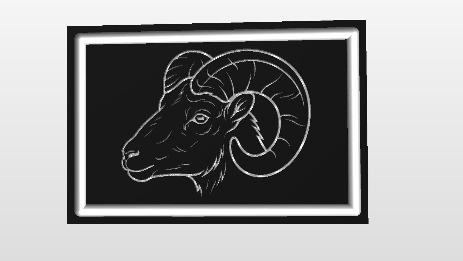 Bighorn Sheep Inlay CNC File for Cutting Board | VCarve Optimized Toolpaths