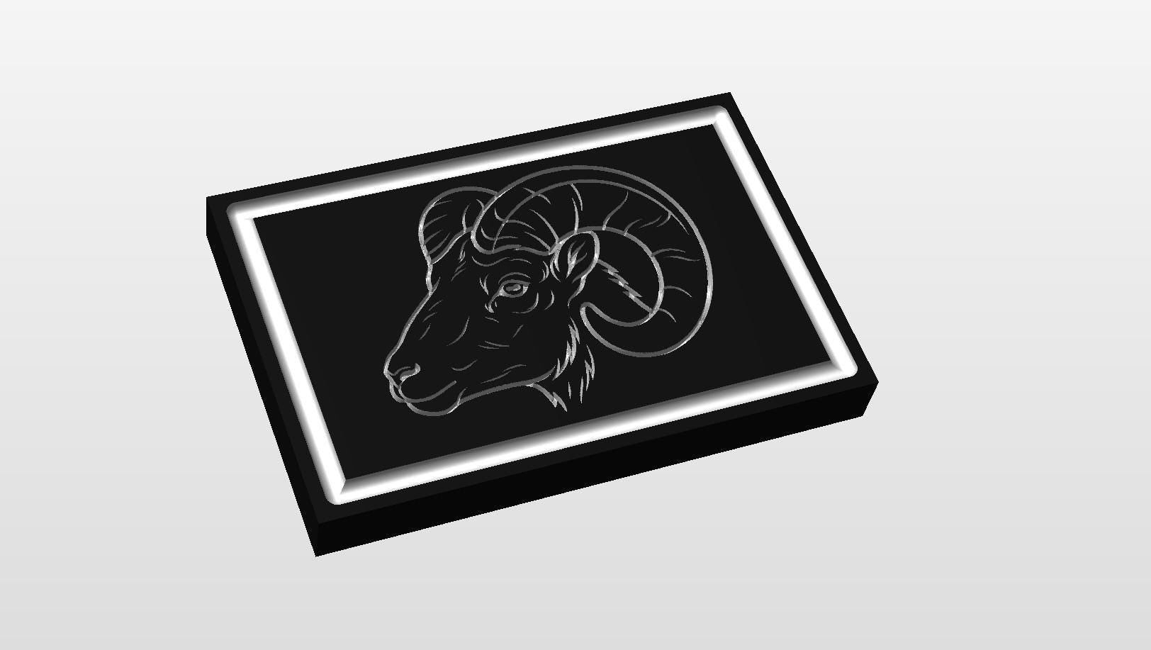 Bighorn Sheep Inlay CNC File for Cutting Board | VCarve Optimized Toolpaths