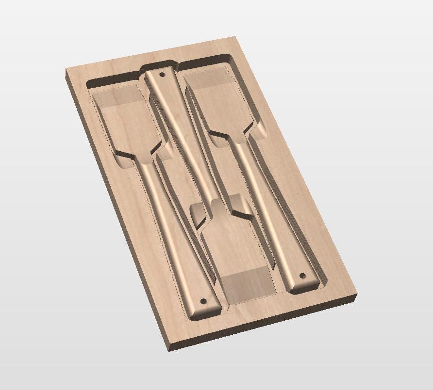 Kitchen utensil Gcode files for dessert bar chisel-CNC PROJECT