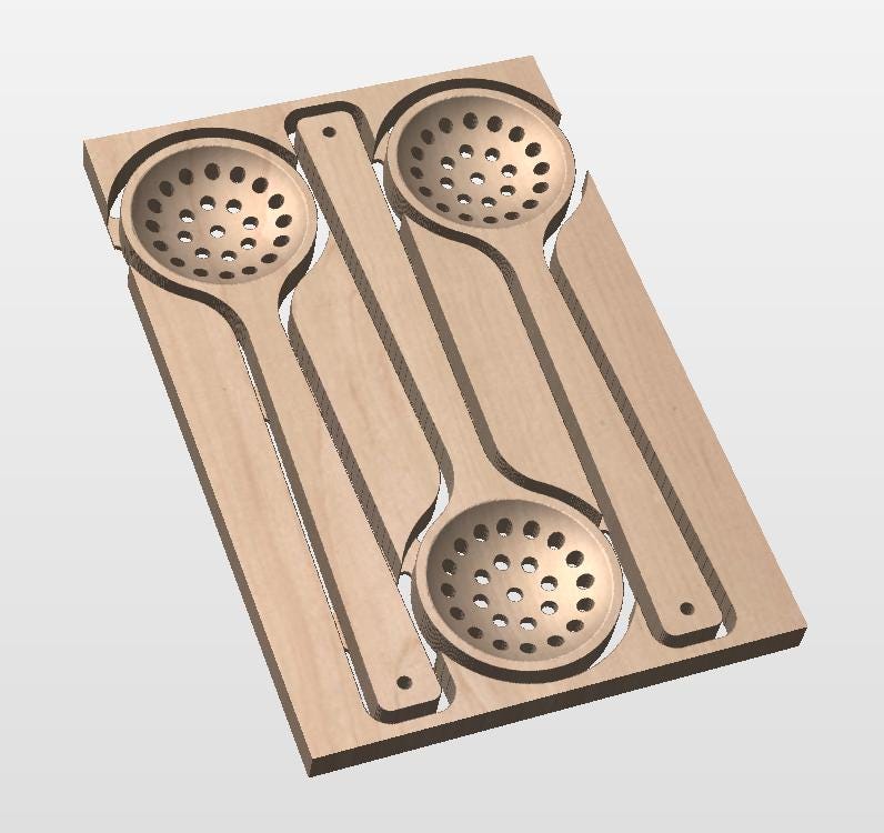 CNC File Vectric CRV: Nested Artisan Skimmer Spoon Set for VCarve & Aspire